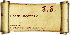 Bárdi Beatrix névjegykártya